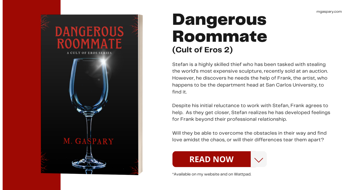 Dangerous Roommate (Cult of Eros #2) - A Novel by M Gaspary Book Banner Ad Feature